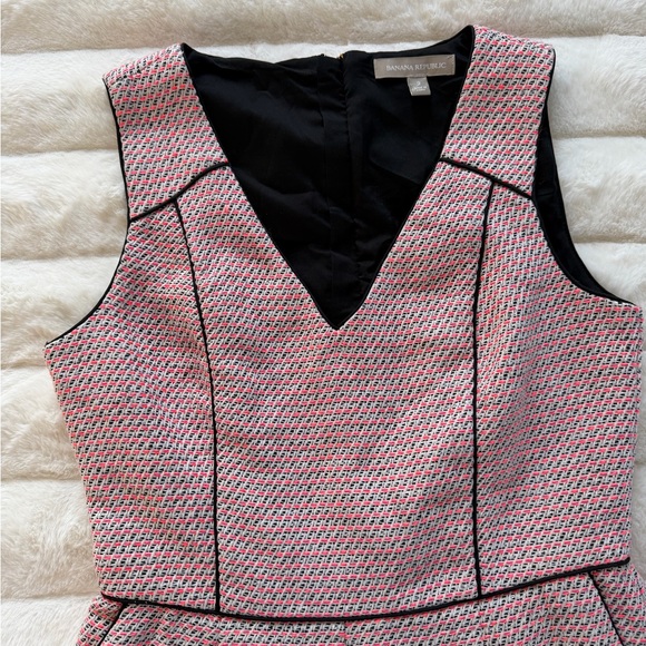 Banana Republic Tweed Fit & Flare Dress Pink Gray Size 2 - Picture 5 of 8